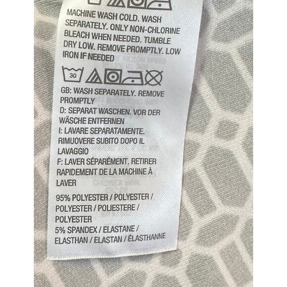 2/$15 Susan Graver Tiered Tunic Tank Top Gray White Sleeveless V-Neck Size M - Picture 8 of 9